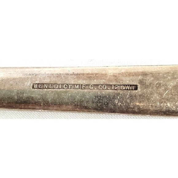 Benedict Mfg Co DINNER FORK & BUTTER KNIFE silver plate12 dwt VINTAGE silverware - Picture 8 of 8